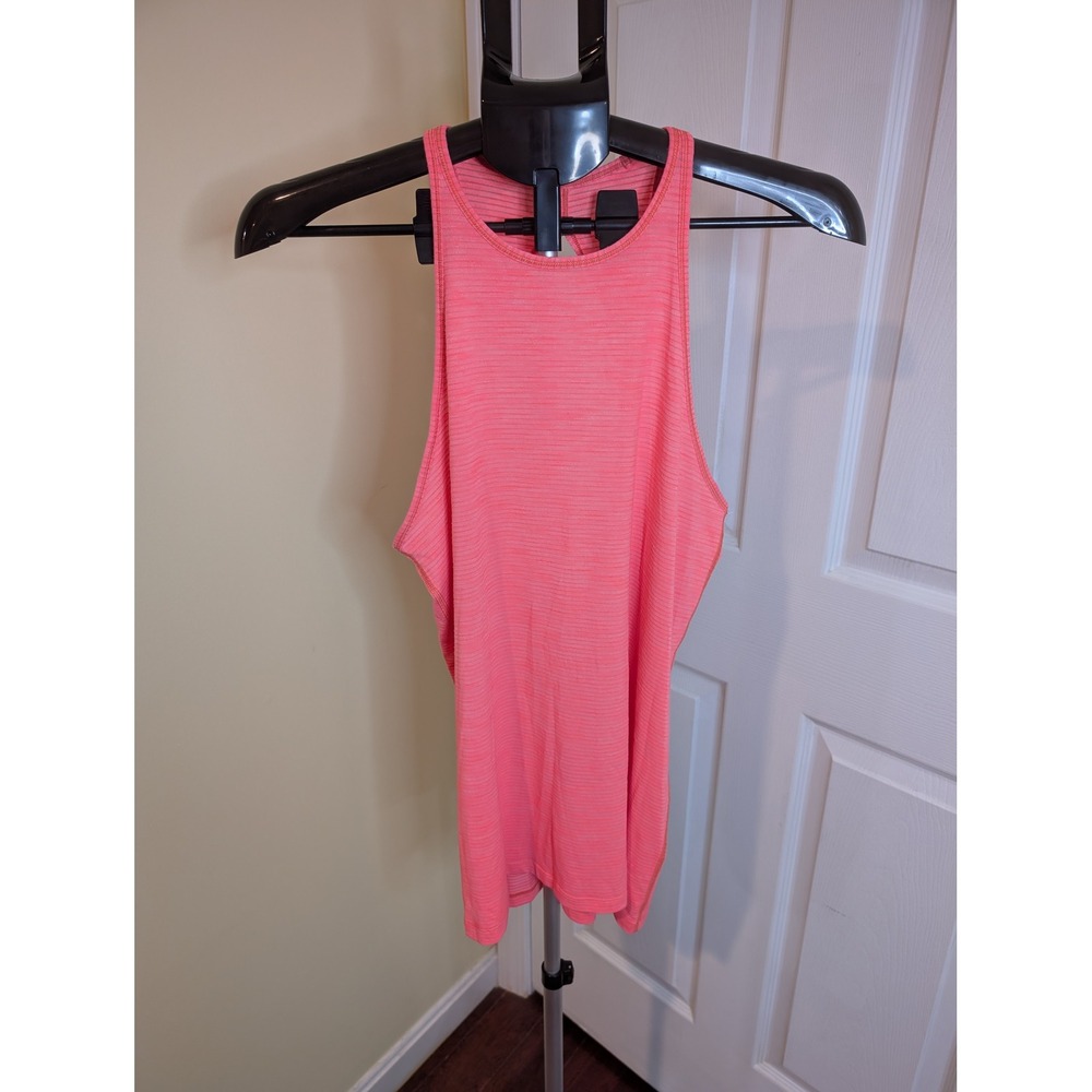 Lululemon Trapeze Twist Tank Top Open Back Striped High Neck - Size 10